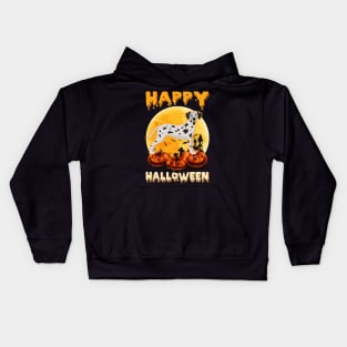 Dalmatian Dog Halloween Scary Pumpkin Costume Kids Hoodie